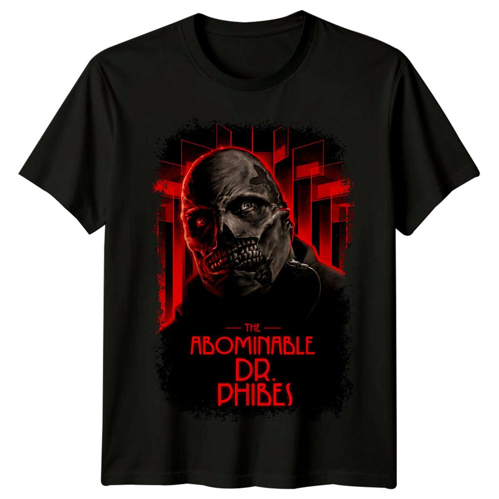 Il Dr. Abominevole. Phibes (1973) T-shirt 100% Cotone Ispirata ai Poster dei Film Magliette da Uomo Top Maglietta Retrò Anni '80
