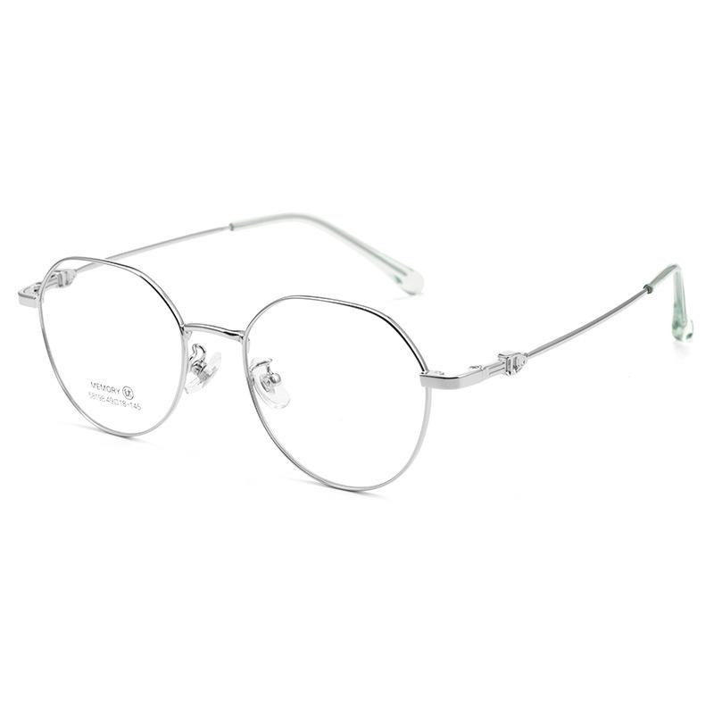 

Luxury Premium Ultra-Lightweight Titanium Glasses Frames Women s Stylish Retro Eyewear Business Gentleman Polygonal EyeGlasses серебряный