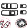 For Dodge Charger 2016-2021 Inner Window Lift Panel Trim Black Carbon Fiber ABS Decora Interior Window Switch Cover Trim 4pcs