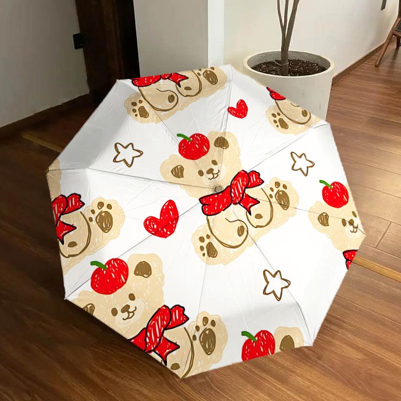 1pc Bear, Apple Automatic Open/Close Umbrella, Formal Events - Ideal Gift for Family or Friends, Outdoor Accessory yy251211154