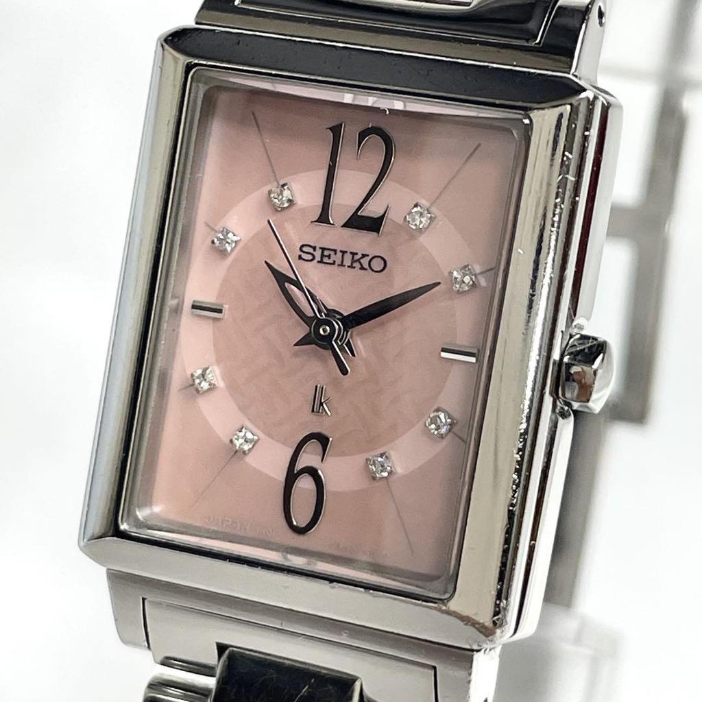 [USED] Working/Battery SEIKO Lucia 8P Diamond Watch Square Genuine Strap