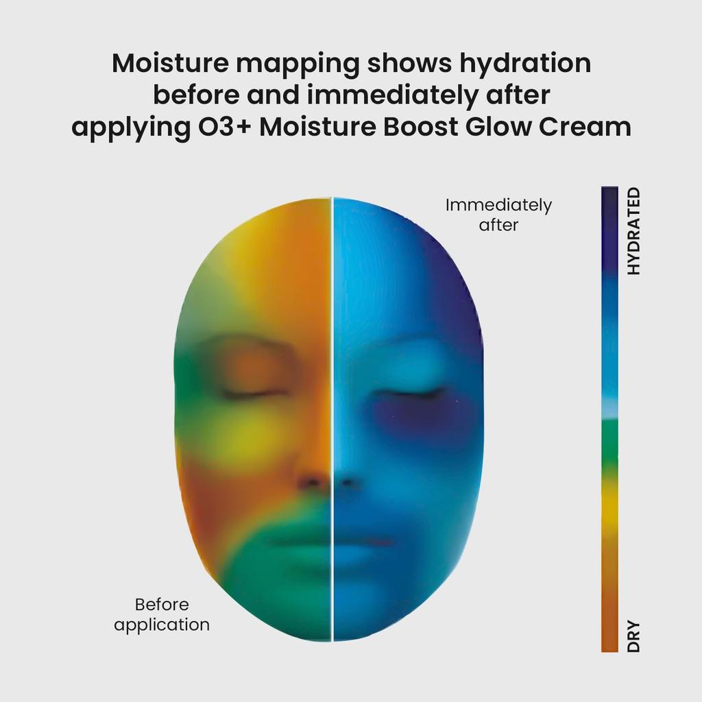 O3+ Moisture Boost Glow Cream Für Frauen & Männer 50g | Feuchtigkeitsspendende Gesichtscreme Für Normale Bis Trockene Haut