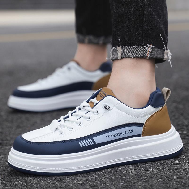 Autumn and Winter New Men's Shoes Platform Casual Sports Shoes Leather Board Shoes