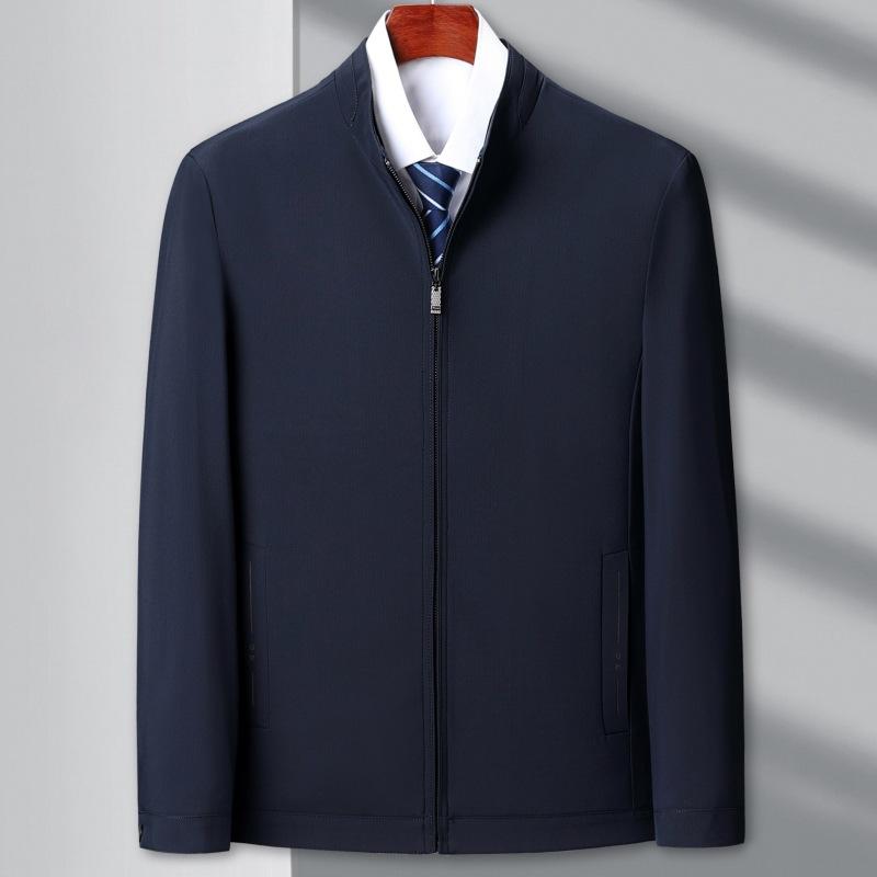 Spring and autumn new men's jackets mulberry silk dad wear business leaders loose high-end jackets