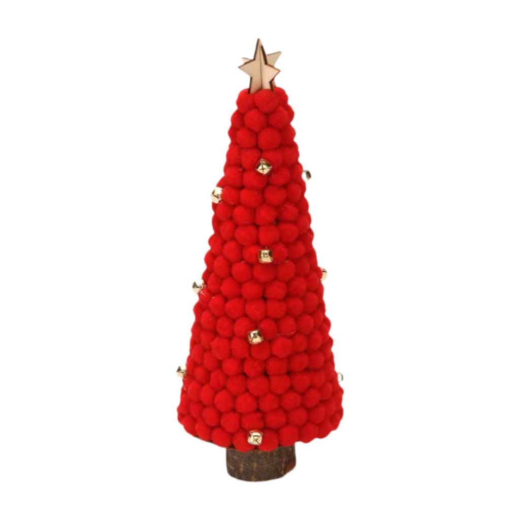 Wood Sculpture Christmas Tree Statue Decoration Collection Xmas Tree Figurine Ornament for Indoor Cabinet Office Housewarming
