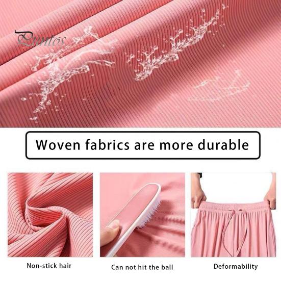 Summer Thin Ice Silk Sports Pants Elastic Drawstring Waist Pockets Casual Sweatpants Solid Color Loose Fit Fitness Trousers Streetwear