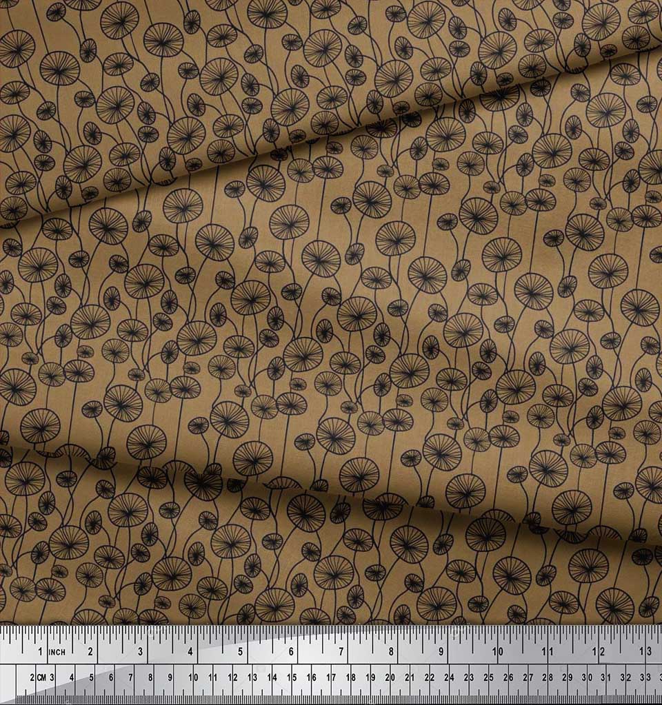 Soimoi Japan Crepe Satin Fabric Artistic Floral Decor Fabric Printed Metre 42 Inch