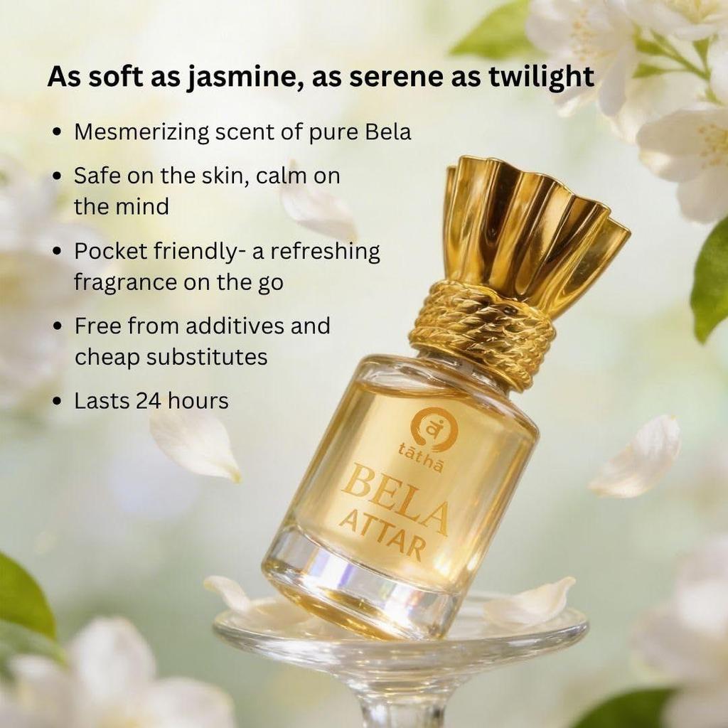 Premium Bela Attar Original| 100% Natural & Alcohol-Free Bela/Jasmine Perfume Attar