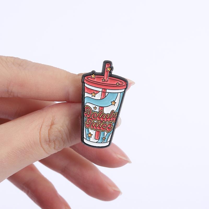 Delulu Juice Enamel Pins Cartoon Ticket To Delululand Brooches Lapel Badges Clothes Funny Jewelry Gift for Kids Friends