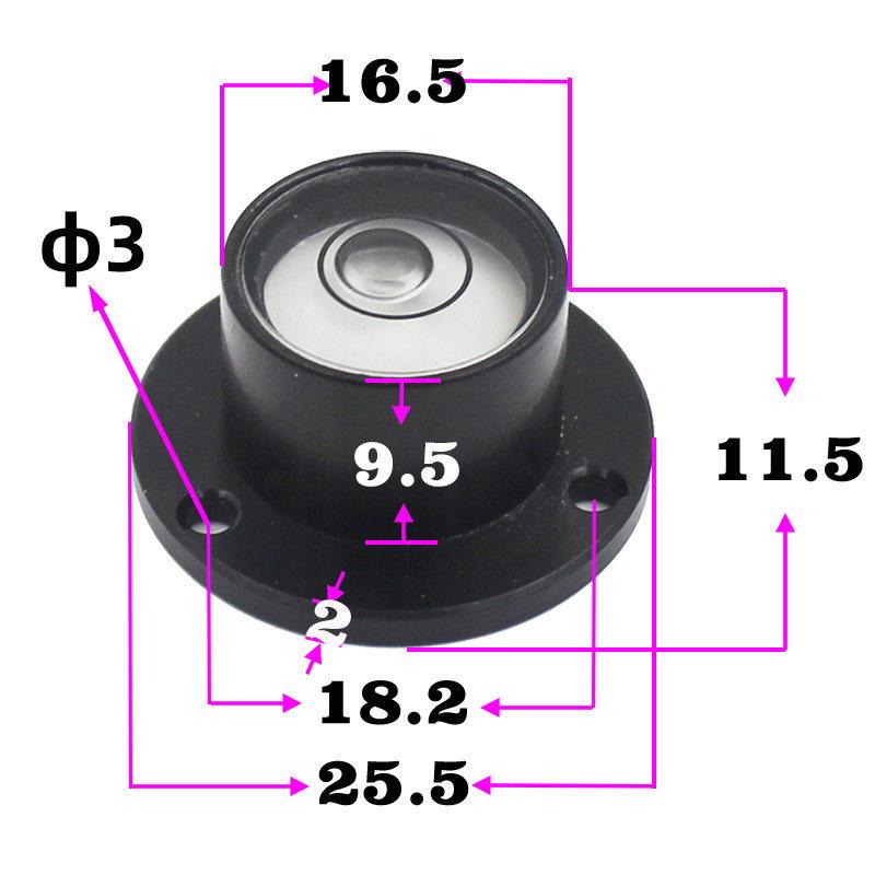 HACCURY Round Metal Spirit Level with Base Mounting Holes