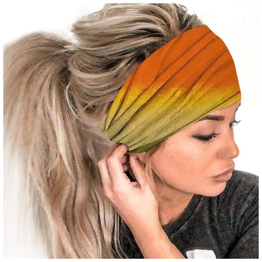 Women's Printed Headband Sports Hair With Wide Edge Yoga Headband Soft Hair Band Headdress Bundle Hair Band