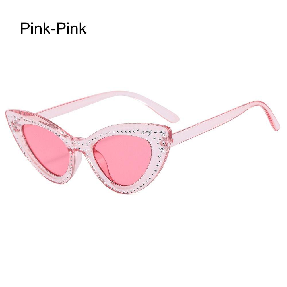 Stars Decor Cat Eye Sunglasses for Women Diamond Sun Glasses Rhinestone Bling Shades Y2K Cycling Driving Eyewear