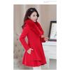 Women Wool Coat Mid Length Fur Collar Slim Nizi Autumn Winter