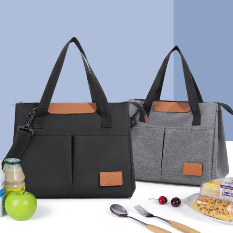 1pcs Stylish Insulated Bag Outdoor Travel Crossbody Bag Large Capacity Lunch Box Storage Bag Work Commute Bento Insulated Tote