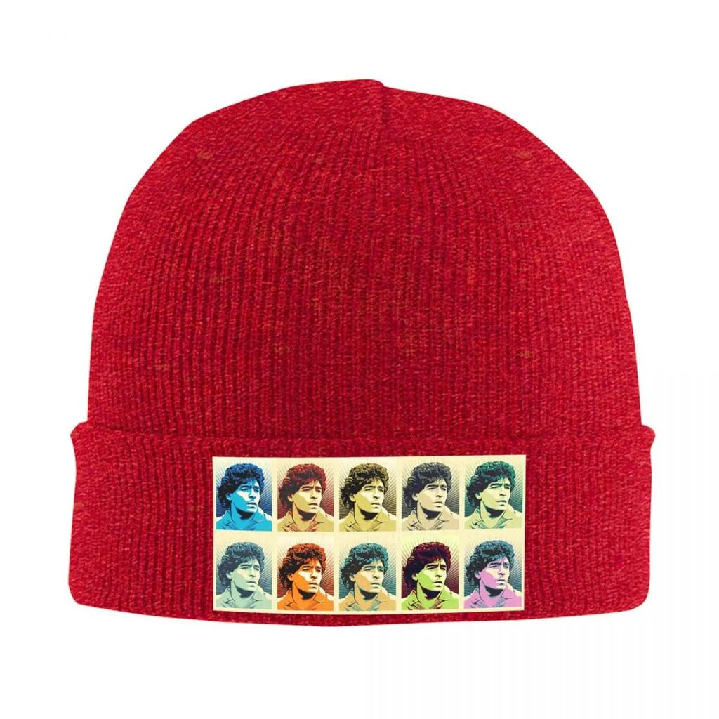 Diego Maradona D10 El Pibe Obey Warhol Style Warm Knitted Cap Winter Knit Bonnet Hat Skullies Beanies Hip Hop Caps for Unisex