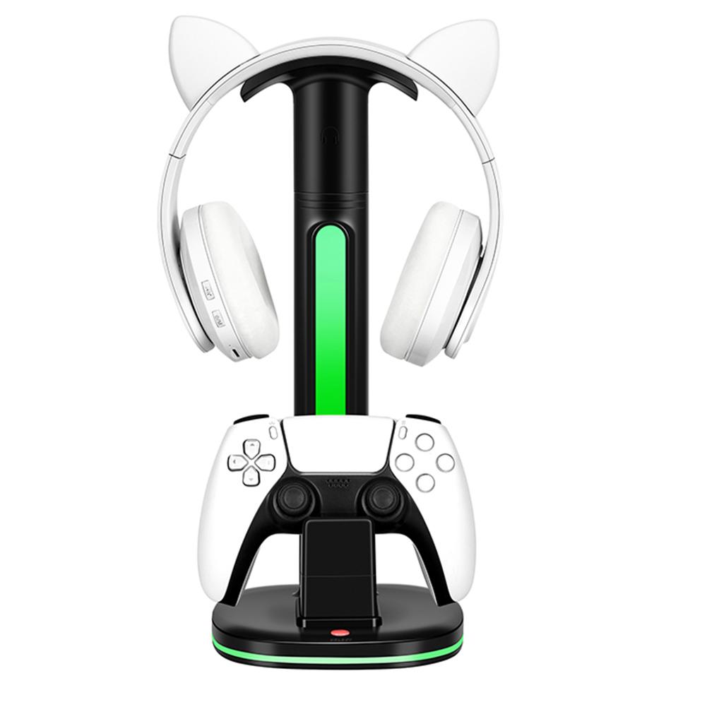 Charging Dock with LED Light Controller Charging Station Headset Display Holder Controller Charger Type-C Charging Cable