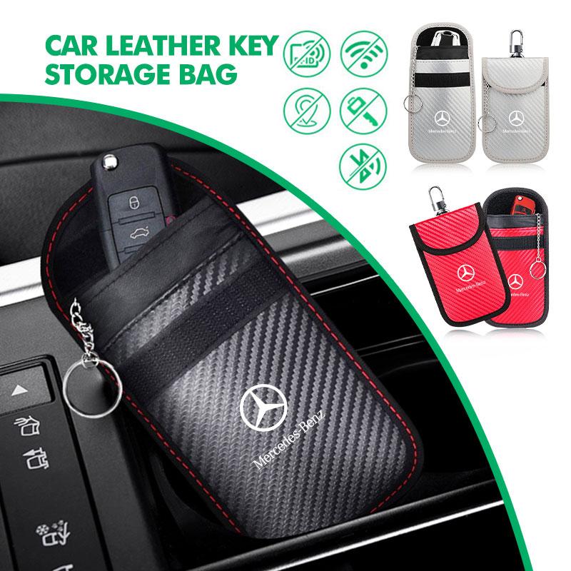 Car Keychain Case Zipper Carbon Fiber Key Protector Cover For Mercedes Benz CLK GLC W212 C200 C300 W203 W204 W205 W169 W176 GLC w1