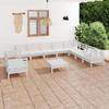 Vidaxl 11-Cz. Garden Lounge Set, White, Pine Wood