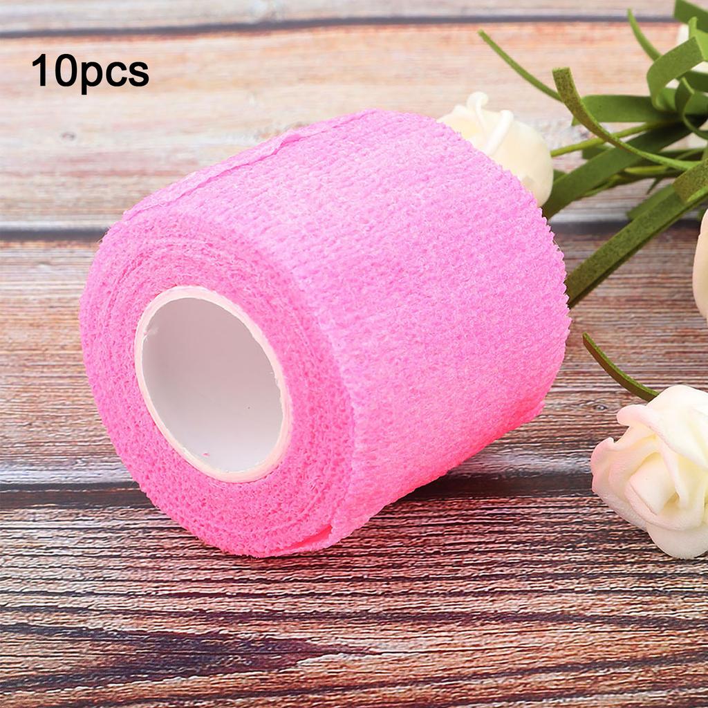 10pcs Self Adhesive Elastic Bandage Hand Leg Finger Wrap Gauze Health Care(Pink 5cm x 4.5m 2.0 x 177.2inch)