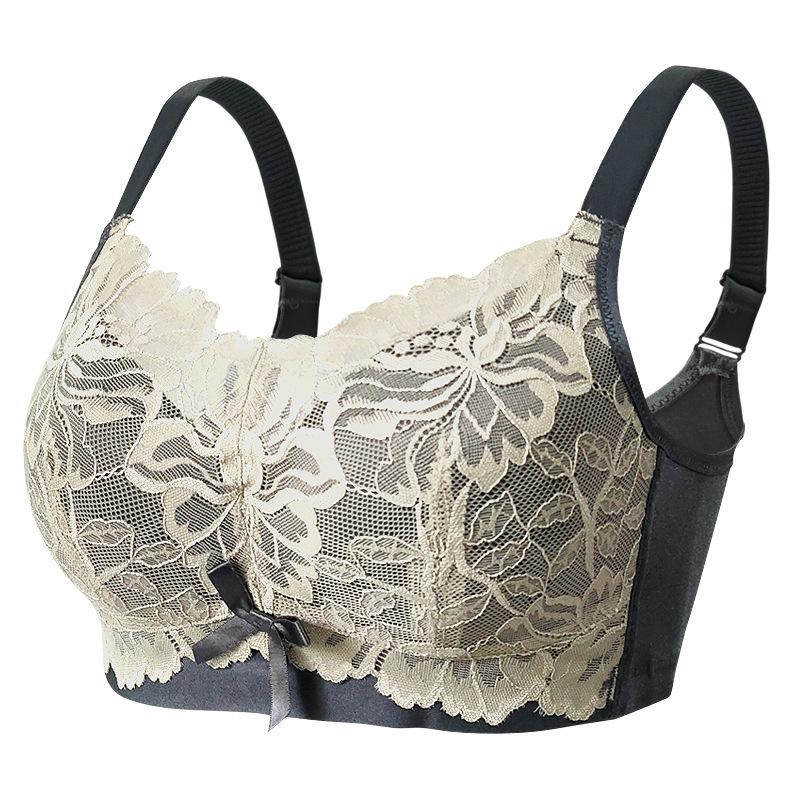 Thin Large Chest Without Steel Ring Bra Adjustable Bra Lace Bra Large Size Women's Underwear