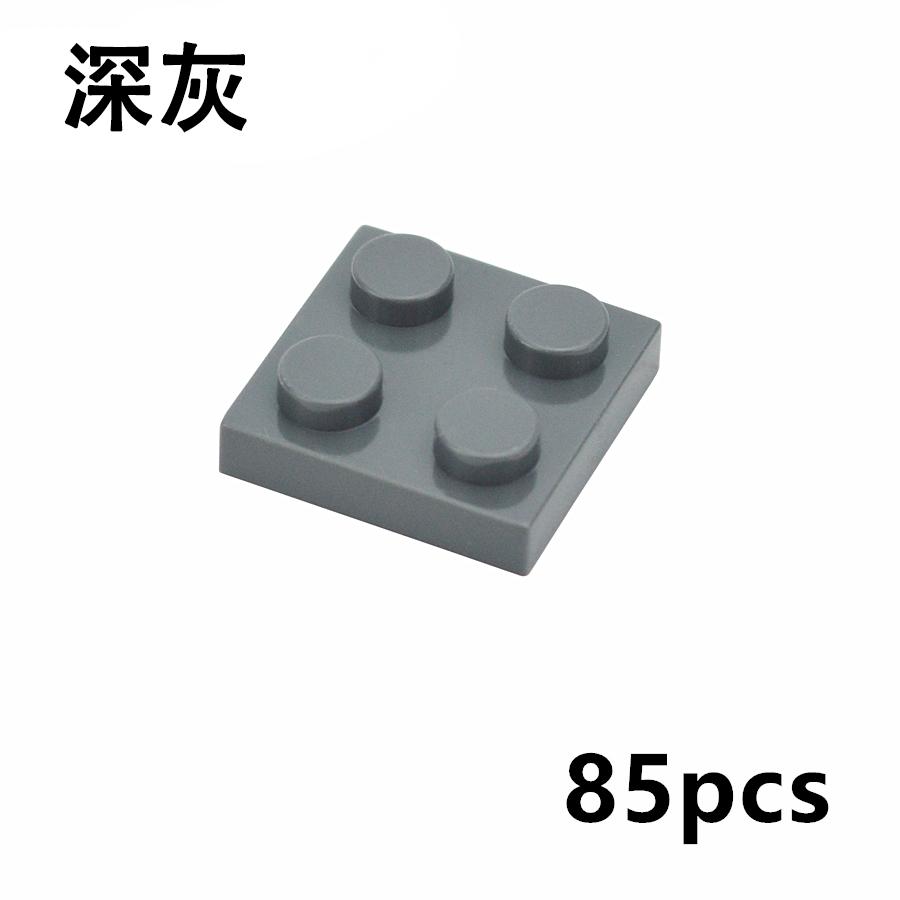 

Non-Toxic 85Pcs Moc Building Blocks Plate Thin Figures Bricks 2X2 Dots Educational Creative Size Compatible With 3022 Classic Kid Toys