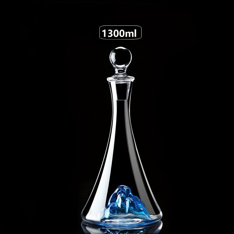 Creative Red Wine Decanter Blue Iceberg Mountain Handcrafted Crystal Glass Red Wine Carafe Elegant Glass Bottle Perfect Gifts