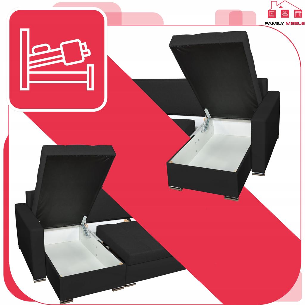Figo BIG Corner Sofa Bed Family Meble Black