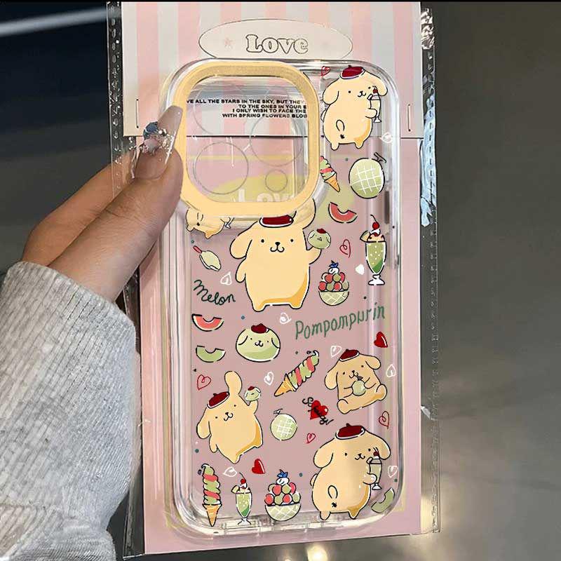 Pompompurin Transparent Soft Case for Apple 14/15/16 Pro/17 Pro Max