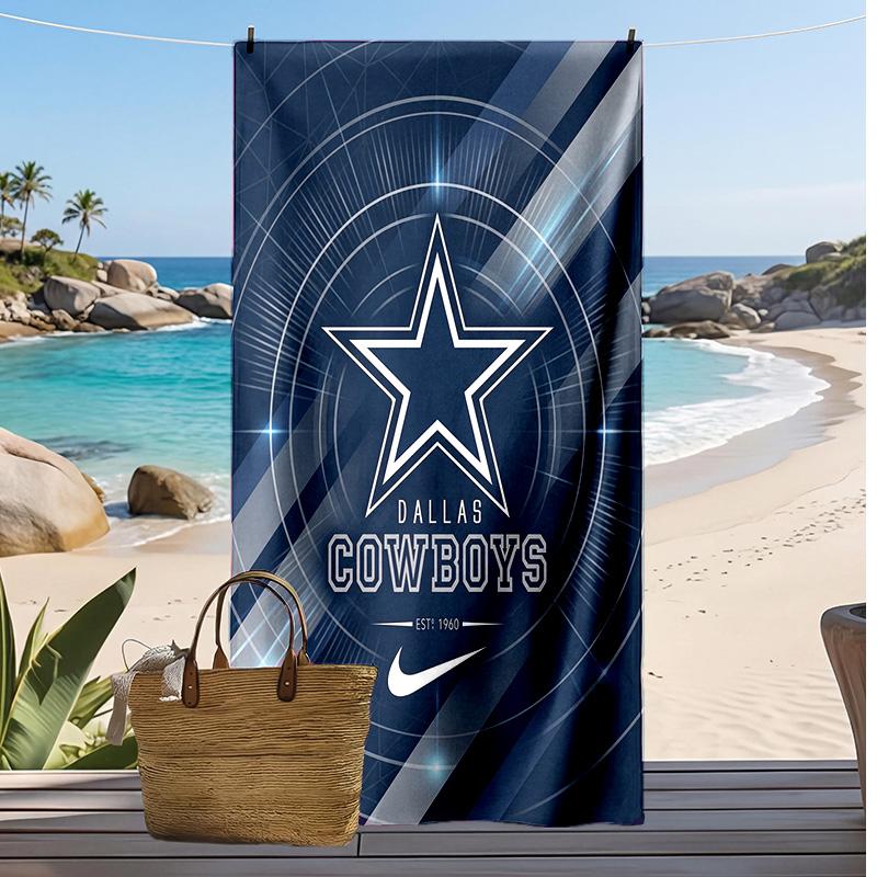 Asciugamano da Spiaggia Stampa Dallas Cowboys Morbido Portatile Asciugatura Rapida?Asciugamano Asciutto Per Piscina Vacanza Estiva Sport all'Aperto