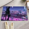 C-Cyberpunk S-SamuraiS Entrance Door Mat Washable Non-Slip Living Room Sofa Chairs Area Mat Kitchen Welcome Doormat
