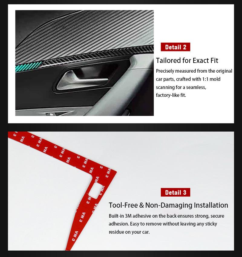 Peugeot 208 Interior Real Carbon Fiber Epoxy Resin Modification Kit Sticker
