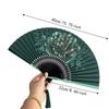 Bambusrahmen Faltbarer Handfächer Pfingstrosenblüten Tanzfächer Sanftes Design Retro Handfächer Geschenkidee