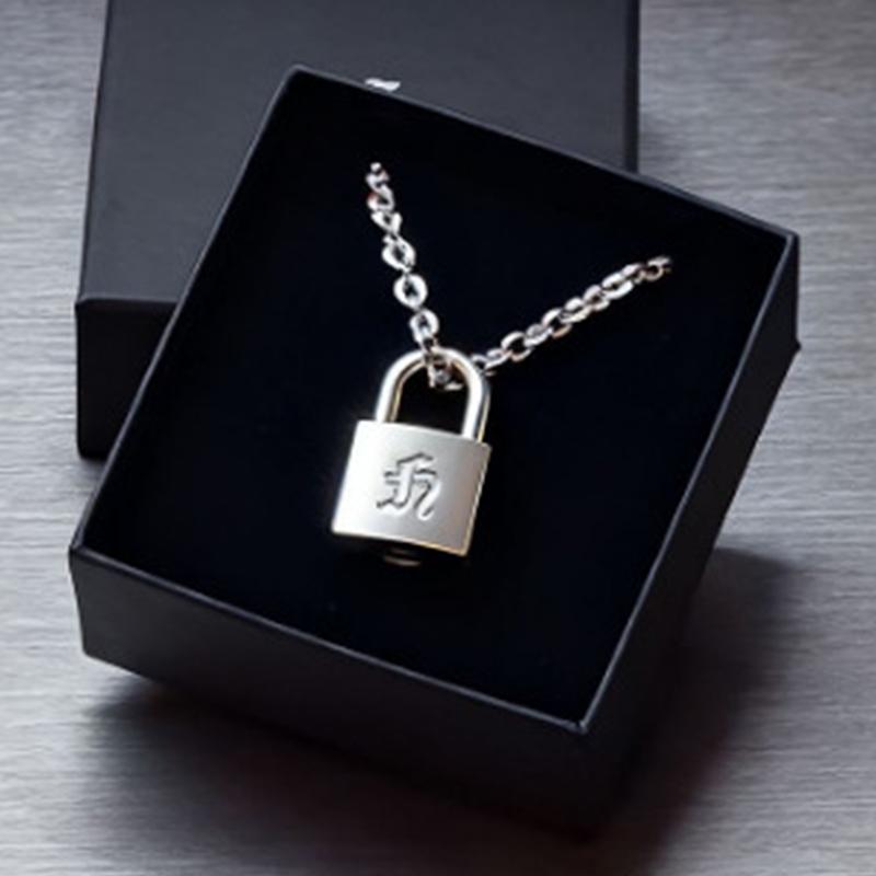 Fashionable Creative Metal Lock Necklace Same As Huang Xuanchen'S Style Punk Necklace Men Women Jewelry Fans Gifts