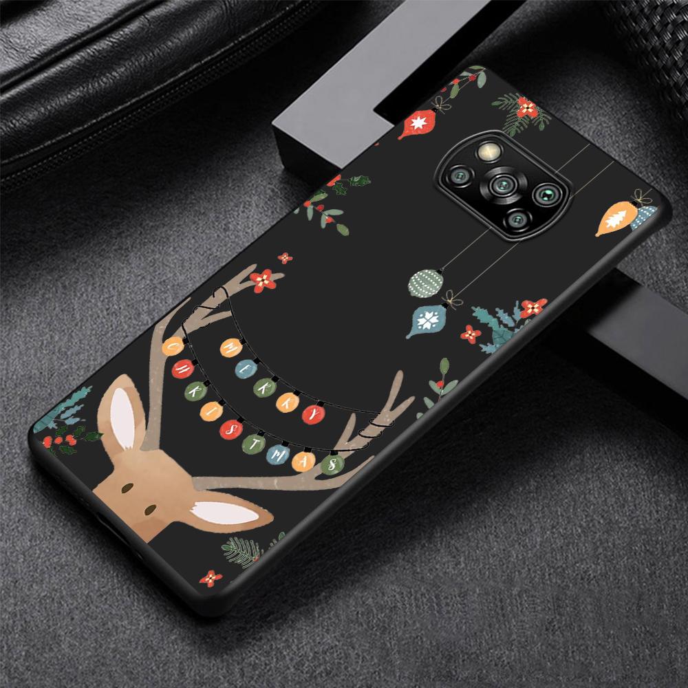 

Рождественские подарки на Новый год чехол для телефона Elk Snow для Xiaomi Poco X3 NFC M3 X4 Pocophone F1 M4 Pro F3 GT Мягкий силиконовый черный чехол Xiaomi Mi 11T 5G