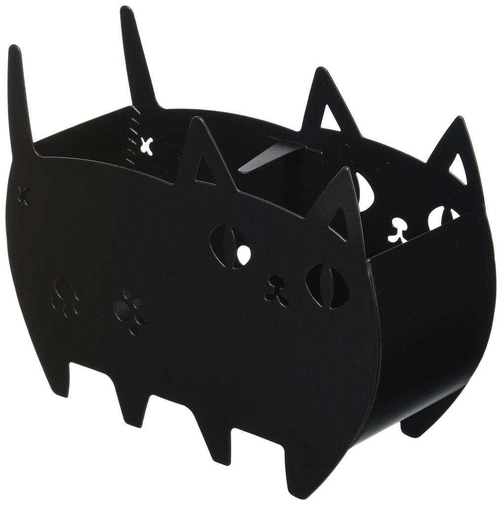 Keramik Indigo Stahl Mückenspeer mit Ständer, Katze 3 Brüder, Größe: Ca.. B17 T6.1 H12.2, 98562