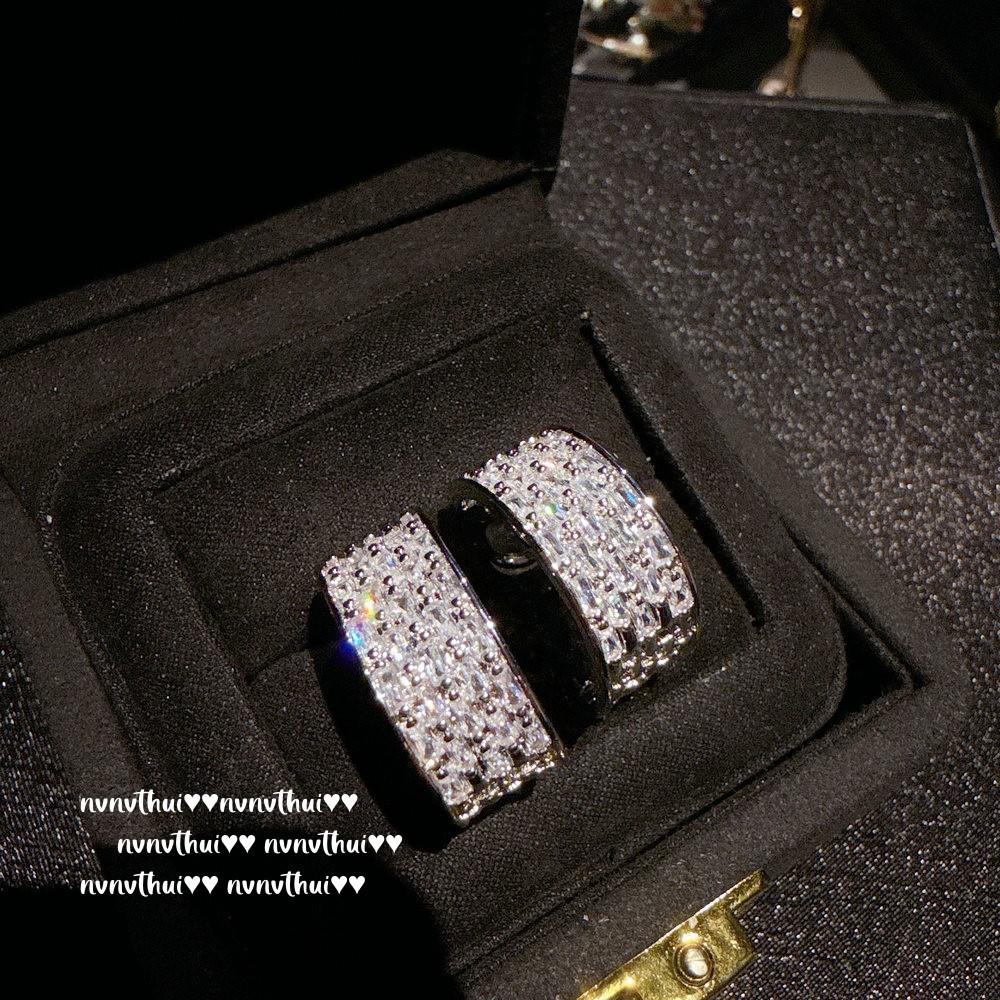 Bright Star Hippo Eye Water Drop Gem Earrings, Sparkling, Curved Ladder Square Zircon Earrings, Wing Brooch