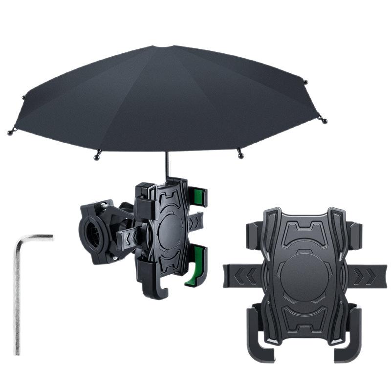 Motorcycle Mobile Phone Holder Stand & Umbrella Rainproof Sunshade Bicycle Outdoor Scooter Phone Clip Handlebar Mount