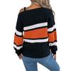 Women Off-Shoulder Knit Jumper Mock Neck Long Sleeve Pullover Sweater Loose Knitwear Tops