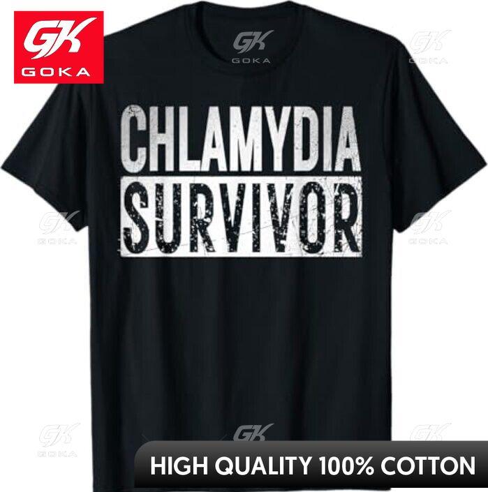 

Chlamydia Survivor Retro Funny Graphic T Shirts Unisexs Clothing New in Tops Tees Cotton Women Funny Summer Tshrits S
