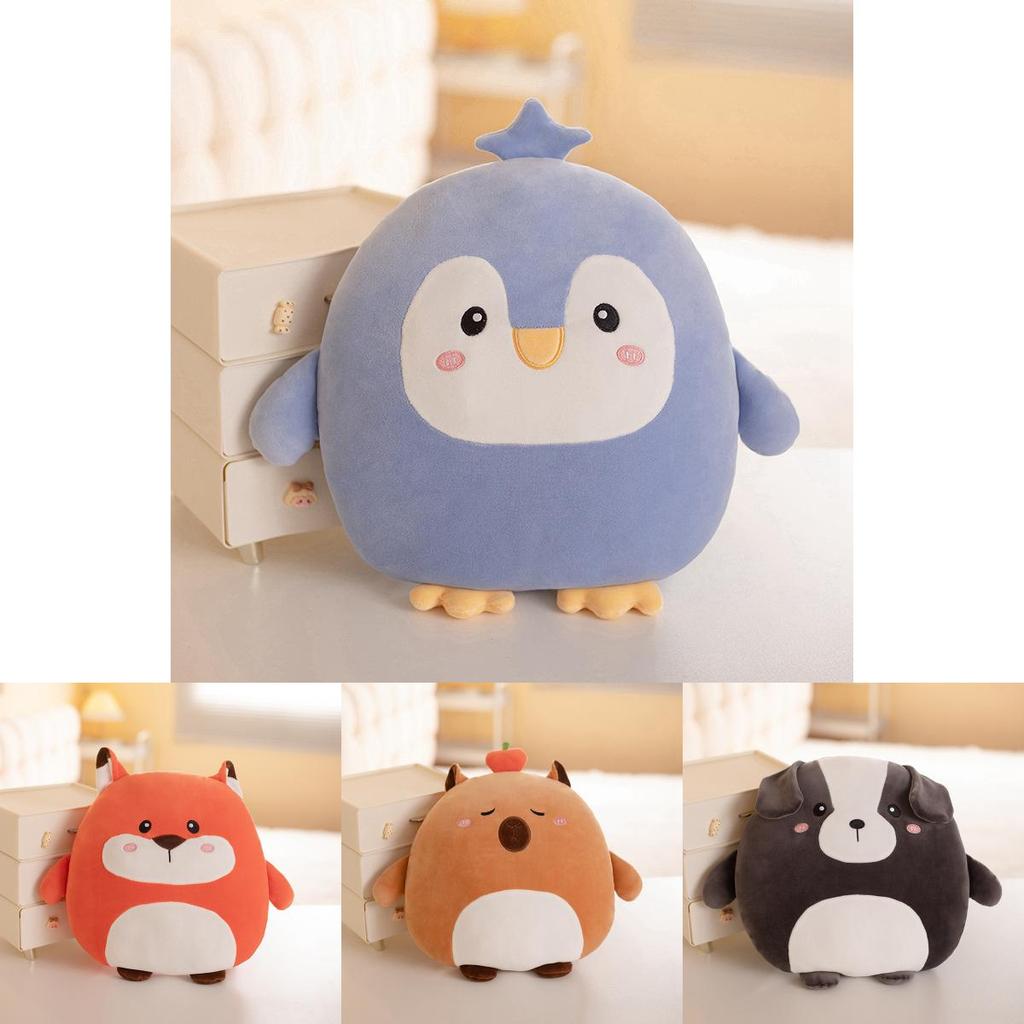 Adorable Plush Capybara Fox Penguin Stuffed Toy For Girls Cozy Sleep Pillow