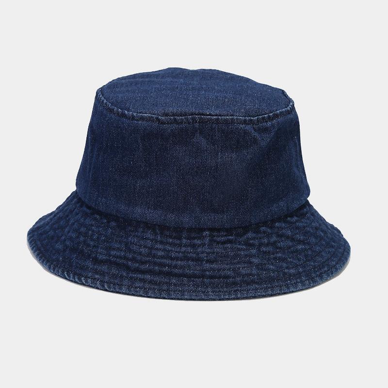 ins big eaves denim bucket hat women's spring and summer face covering sun hat outdoor sunscreen sunshade basin hat