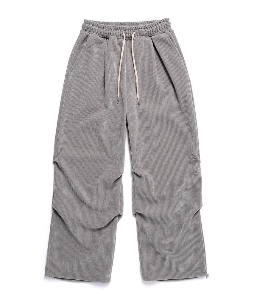 ODDBALLS CLUB Corduroy Jacquard Pintuck Balloon Pants Gray