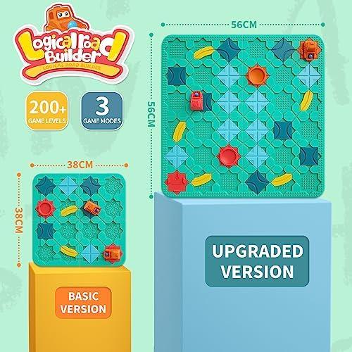 Burgkidz Logical Road Builder Board Game 56x56cm Large Labyrinth Puzzle Multiplayer Family Interactive Toy Gift for Boys Girls Age 4+
