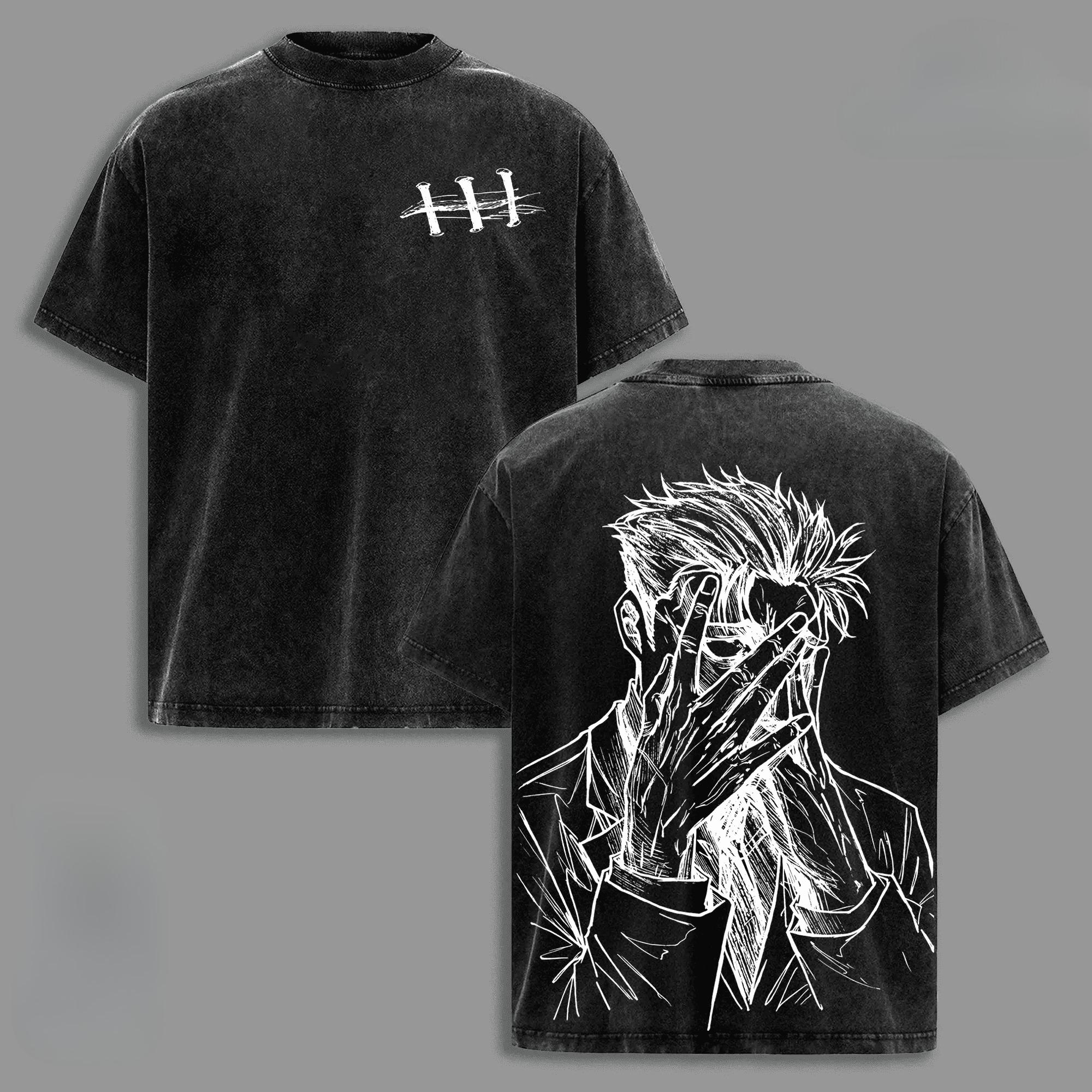

Jujutsu Kaisen Хигурума Хироми Графическая футболка Мужская Винтажная одежда Стиранная футболка Повседневная футболка Харадзюку Футболка S