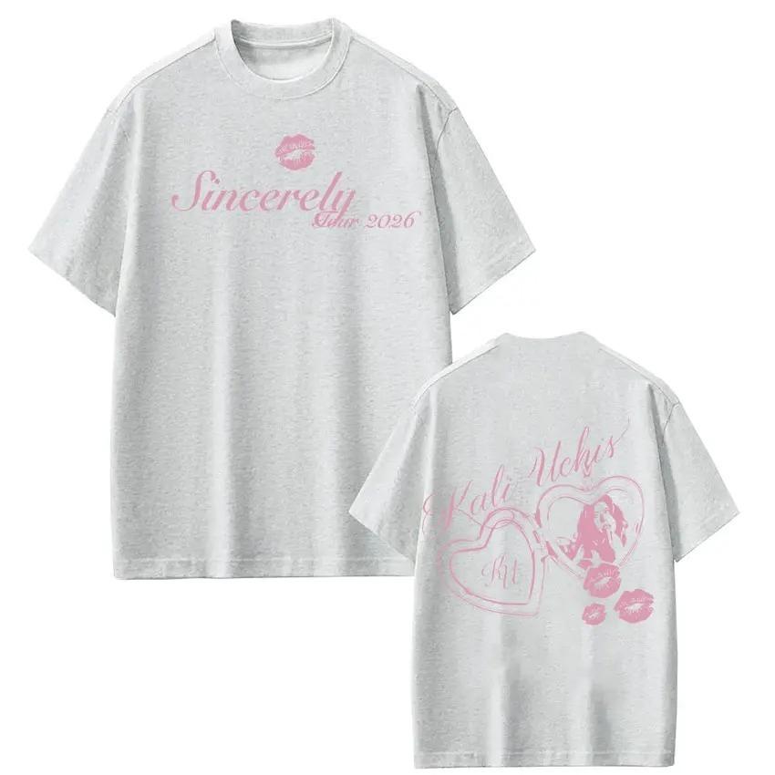 

KALI UCHIS Sincerely Tour 2026 Print Tshirt Unisex Women Fashion Oversized Tshirts Summer Harajuku Casual TShirts Streetwear Y2K 4XL