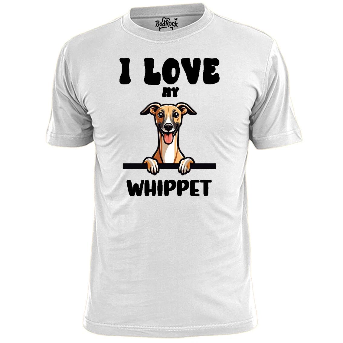 Mens I Love My Whippet T shirt Dog Pooch Pet Sighthound XL