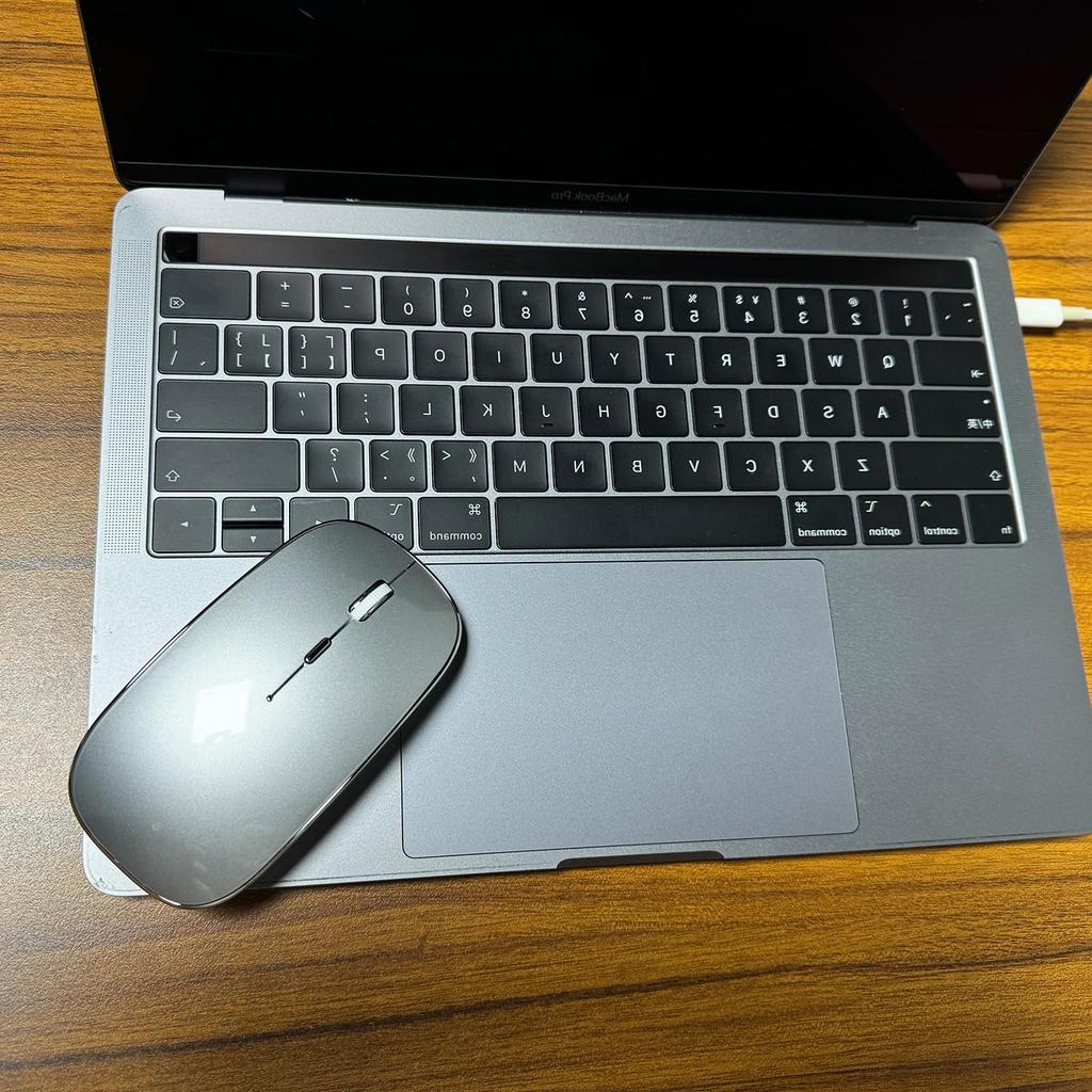 Rechargeable Wireless Bluetooth Mouse for iPad iPad MacBook MacBook and Dell Pro, Air, Mac, Pro, Air, Laptops, Chromebooks, Windows, HP, (Silver)