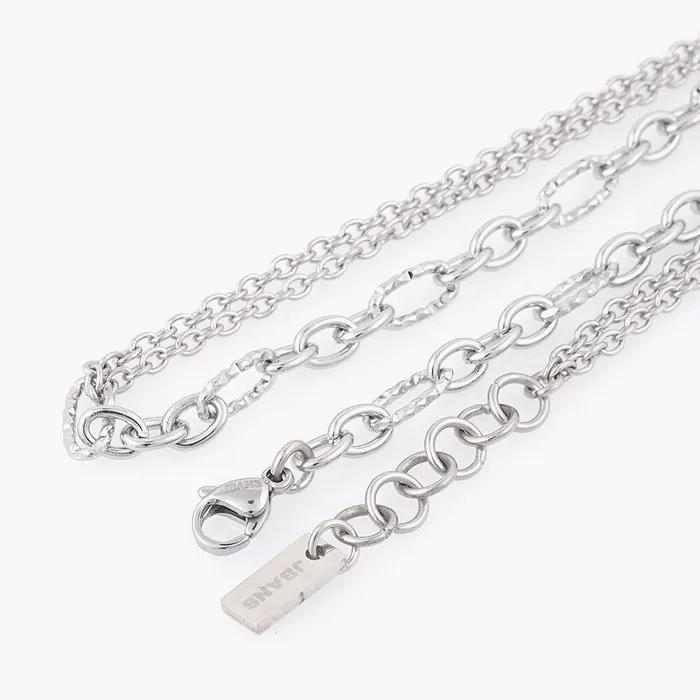 1by3 Antique Mixed Layered Chain Necklace (C2501-AN874_SV)