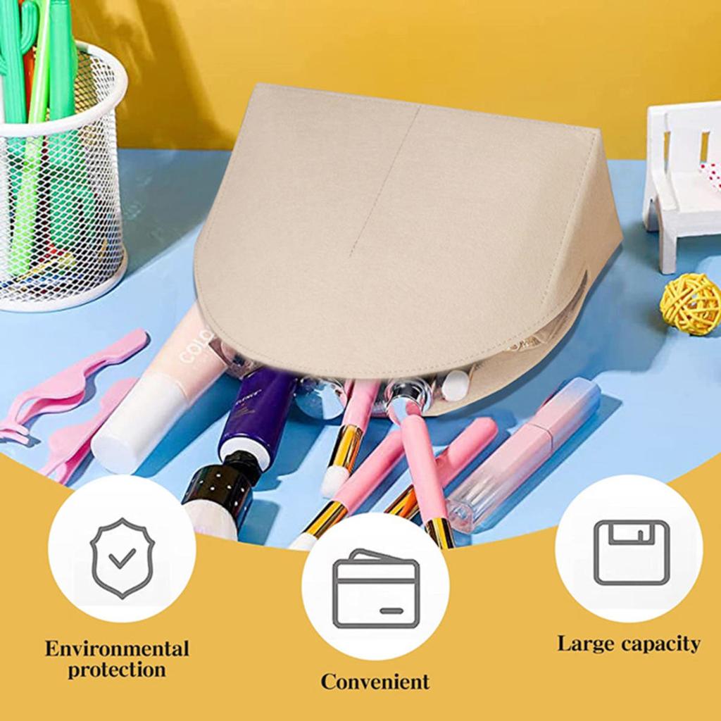 Fits For Toiletry Felt Cloth Insert Bag Organizer Makeup Handbag Organizer Travel Inner Purse Portable Cosmetic Bags
