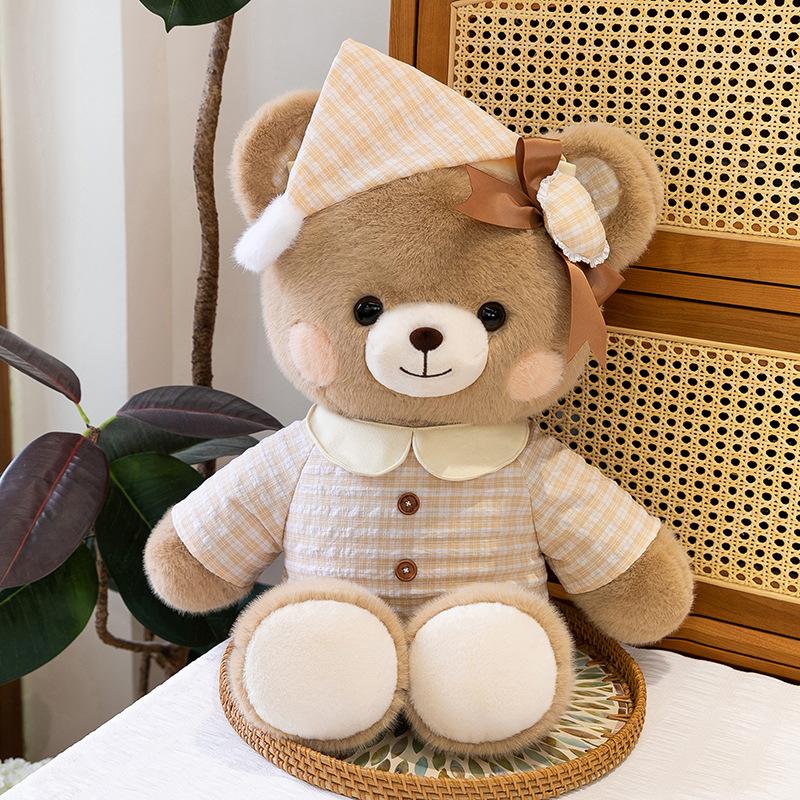 

Clothes Bear Doll Run Run Bear Doll Bed Companion Bear Hug Bear Teddy Bear Plush Toy Soothing Ragdoll 40cm【0.35kg】